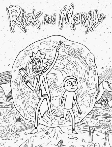 Printable rick and morty Coloring Page for kids.