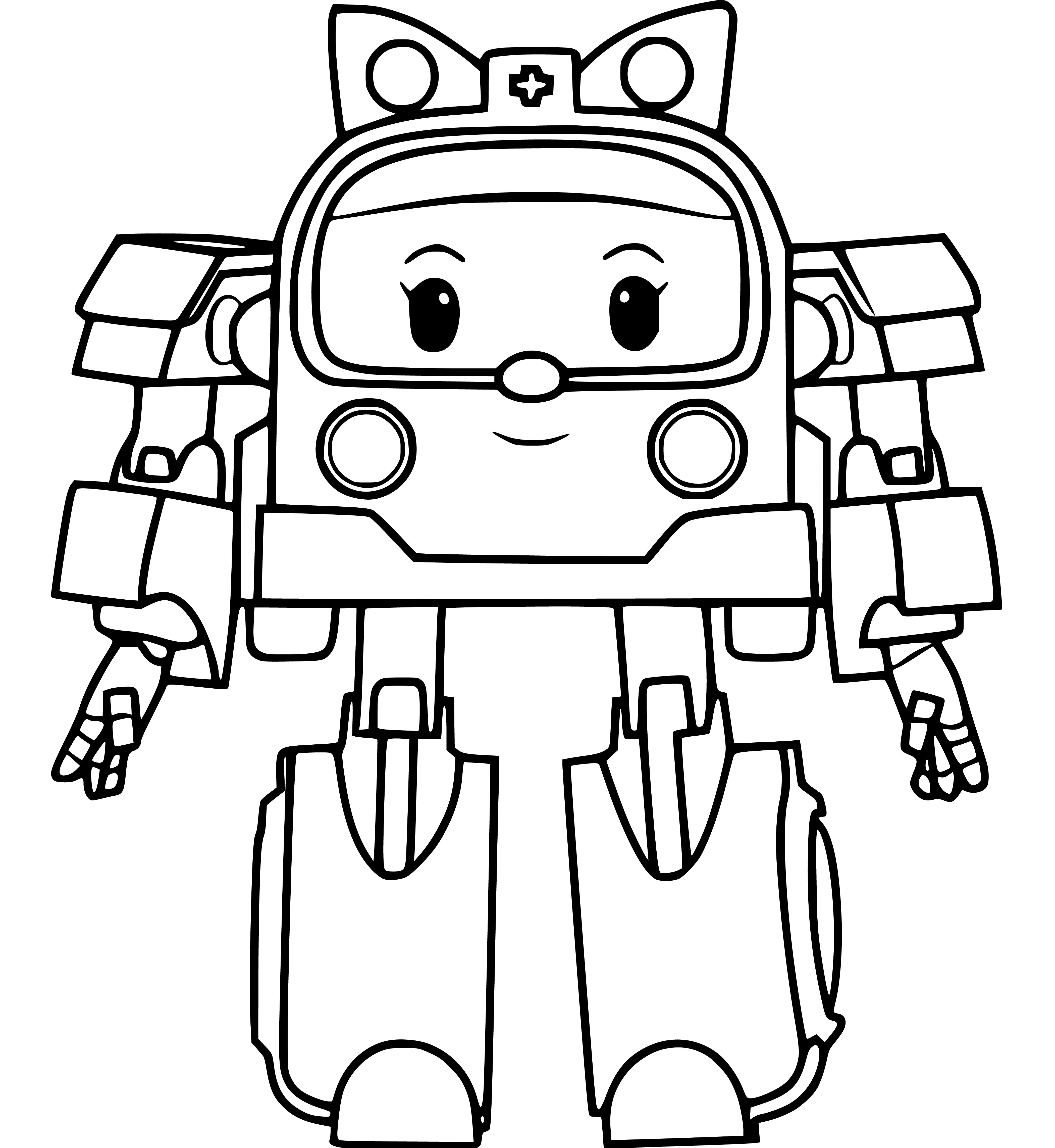 Robocar Amber Coloring Pages 1