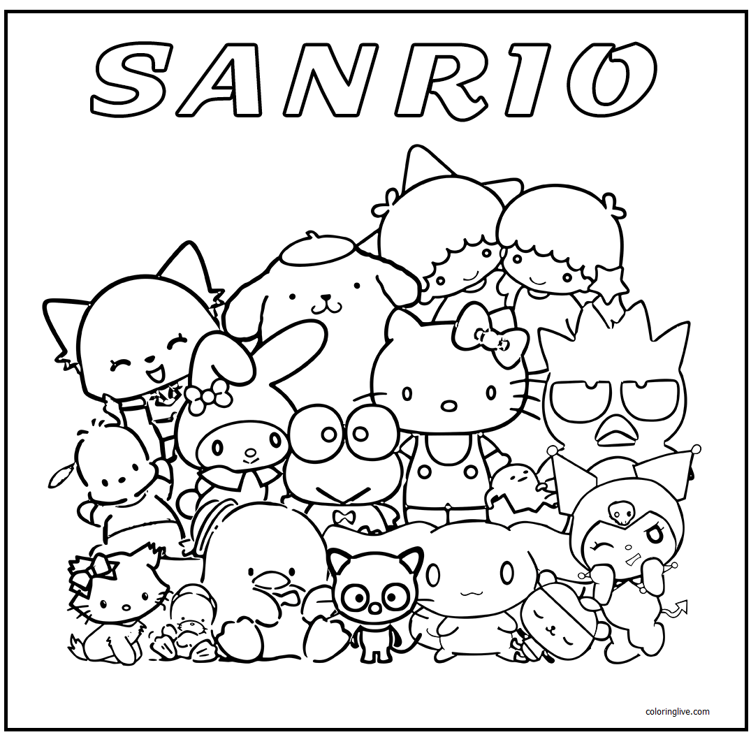 Printable Sanrio   8 Coloring Page for kids.