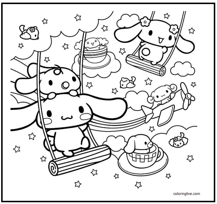 Printable Sanrio   5 Coloring Page for kids.