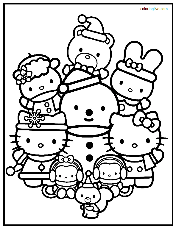 Printable Sanrio   4 Coloring Page for kids.