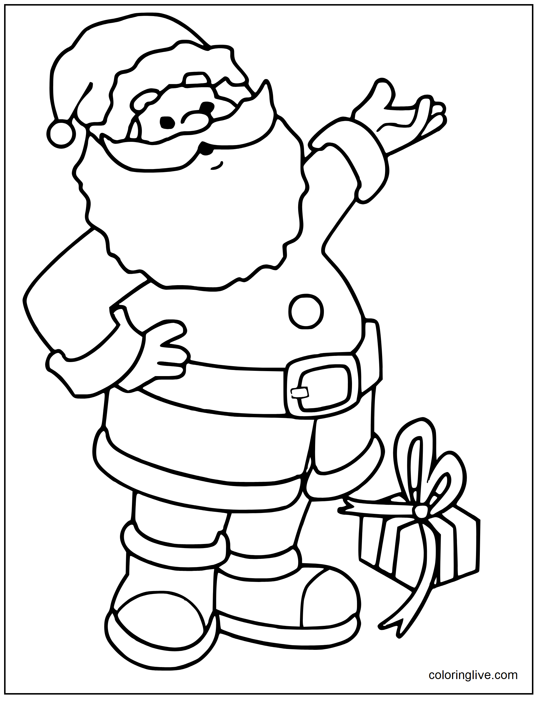 Printable santa  sheet Coloring Page for kids.