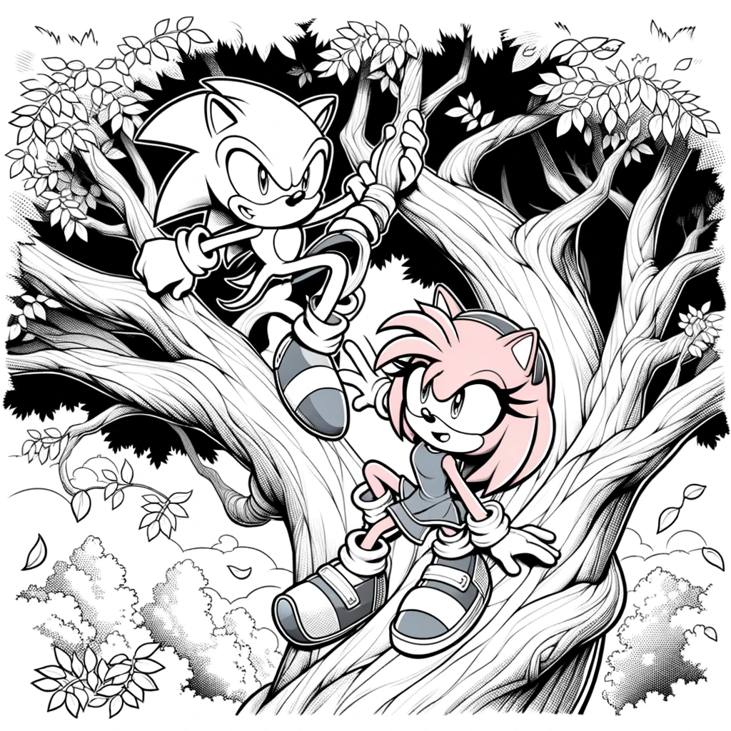 Sonic Prime Characters Coloring Page 1