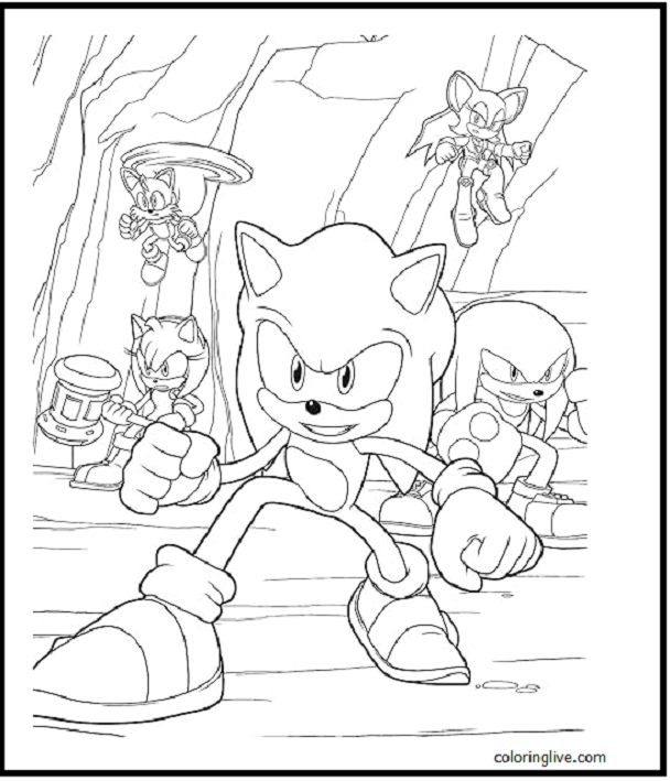 Printable The Sonic Prime  sheet Coloring Page for kids.