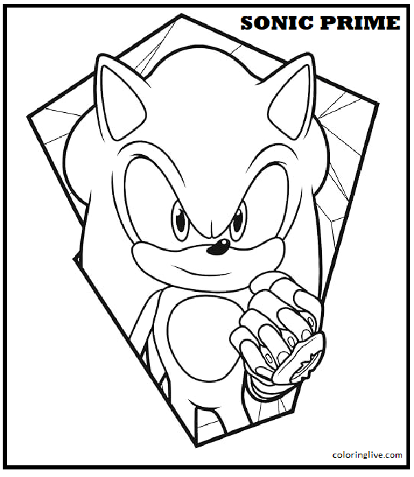 Printable Sonic Prime Card  sheet Coloring Page for kids.
