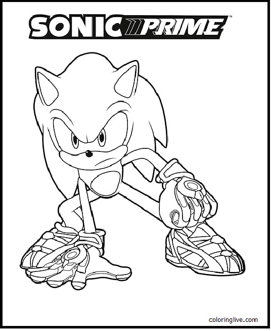 Printable SONIC PRIME Coloring Page for kids.