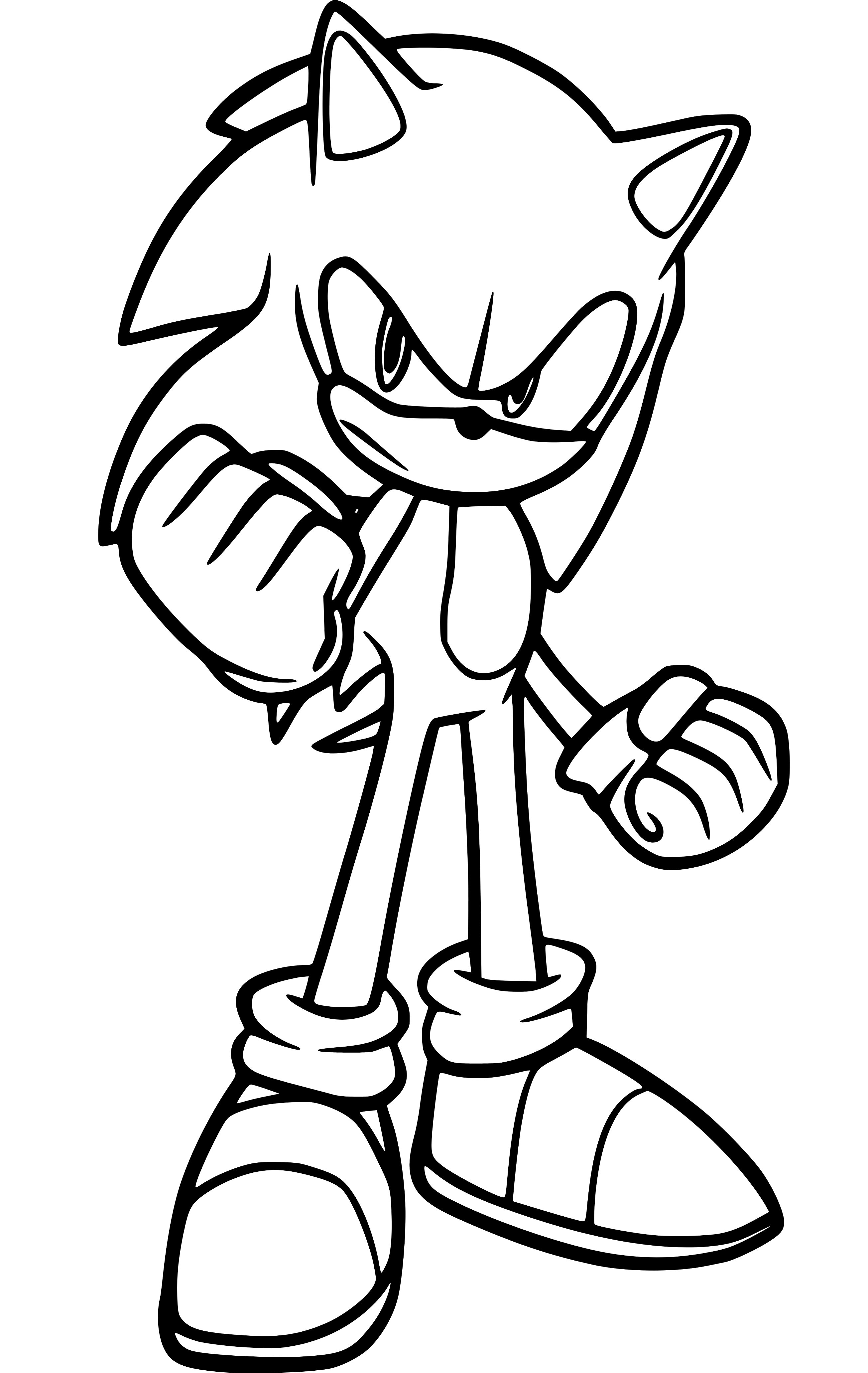 Printable Successful Sonic the Hedgehog Coloring Page for kids.