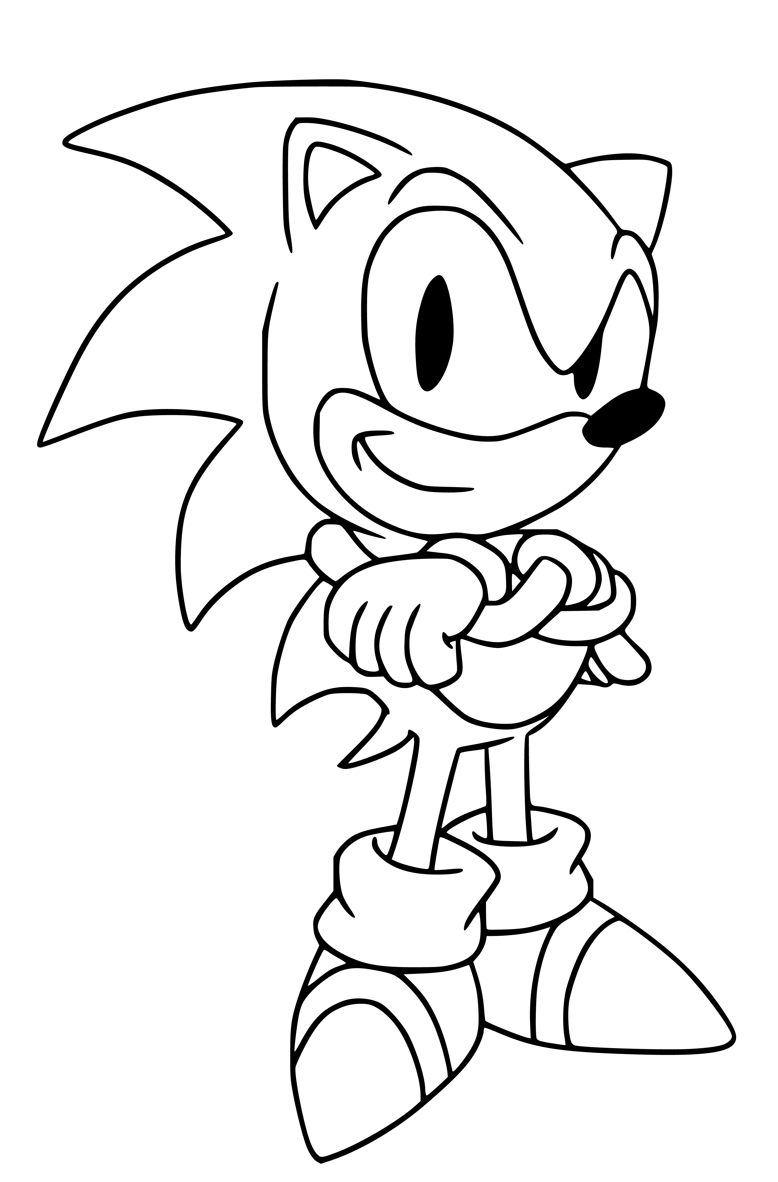 Printable drawing of Sonic Coloring Page for kids.