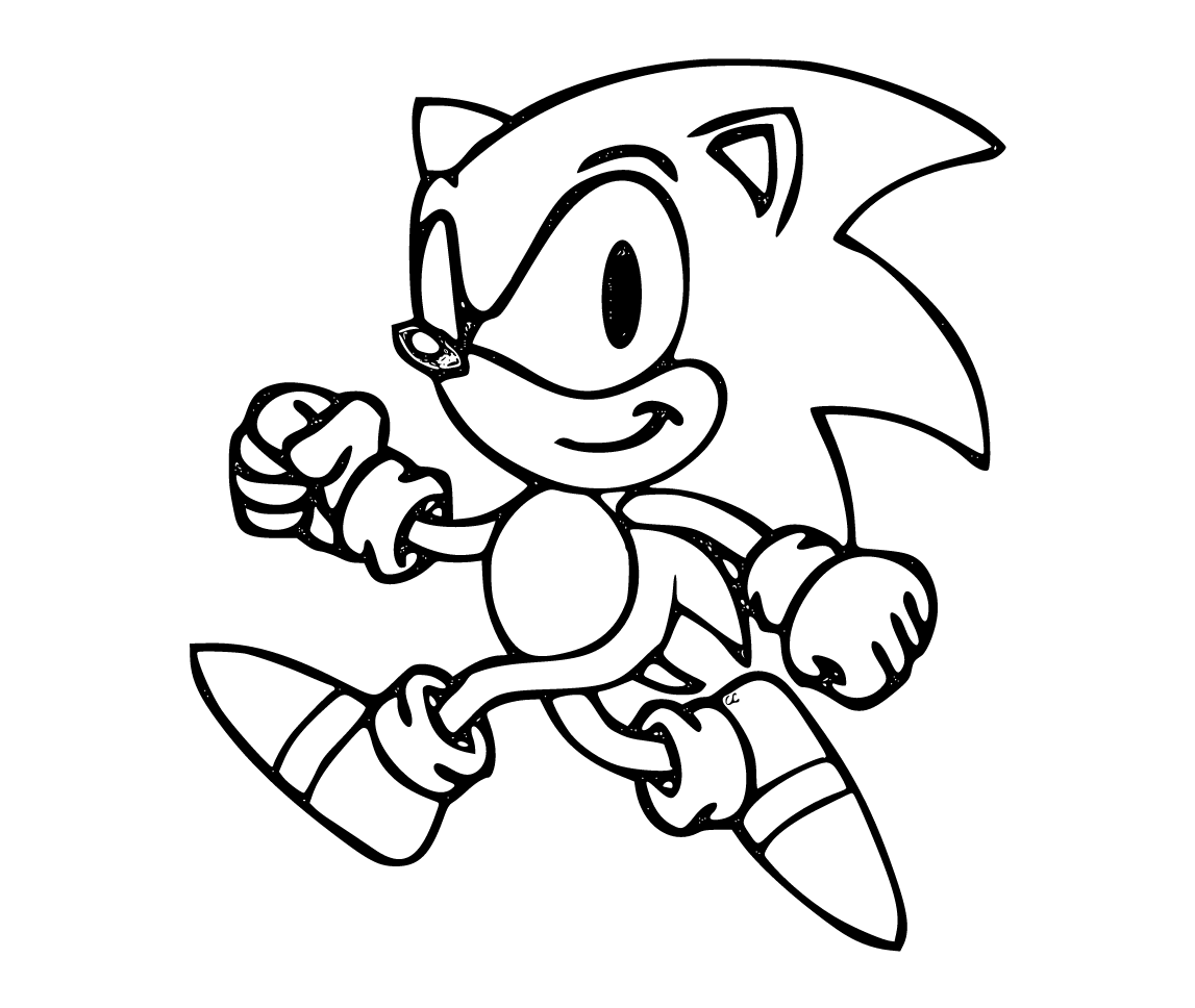 Printable Sonic walking Coloring Page for kids.