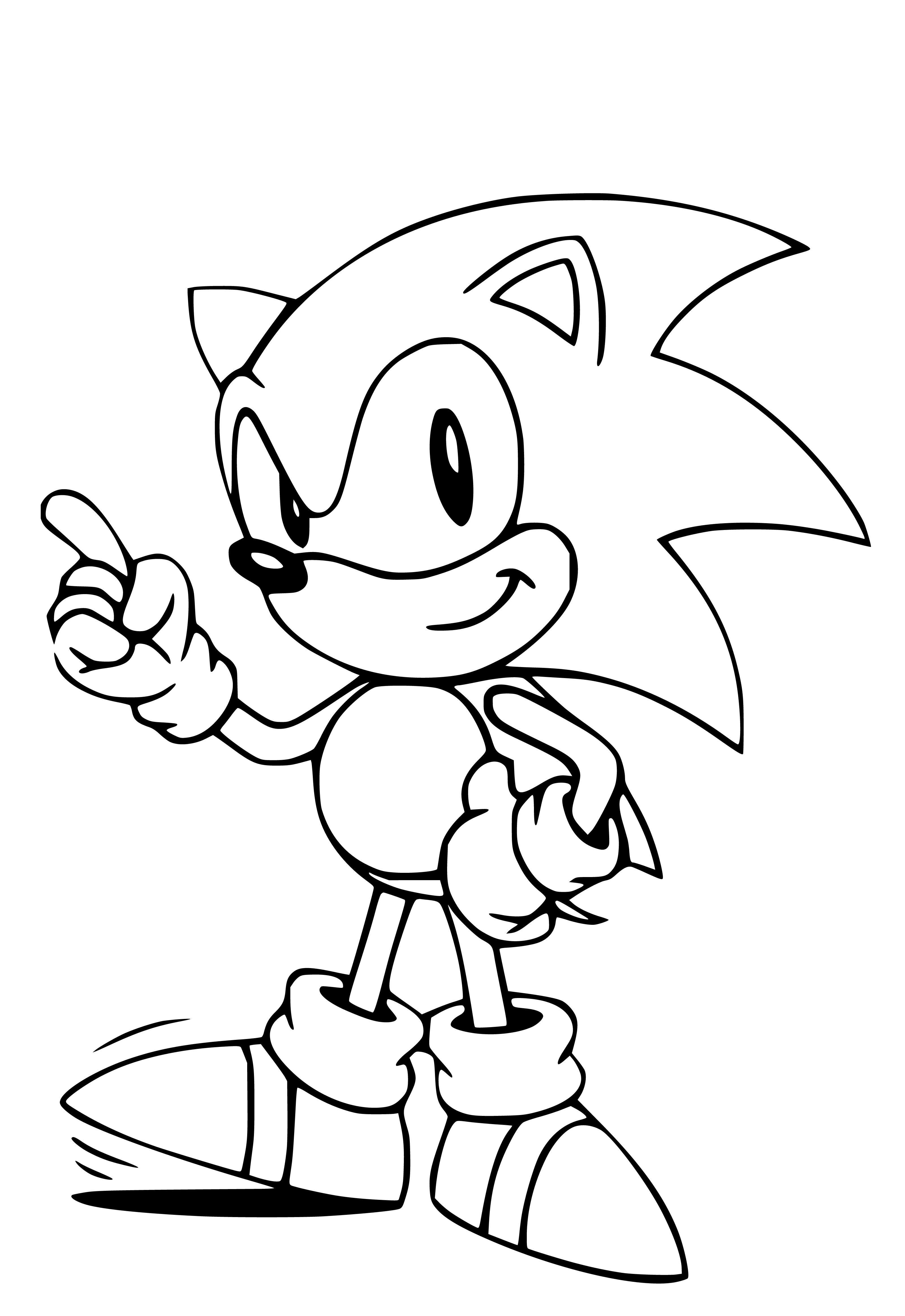Printable Cute Sonic sketching Coloring Page for kids.