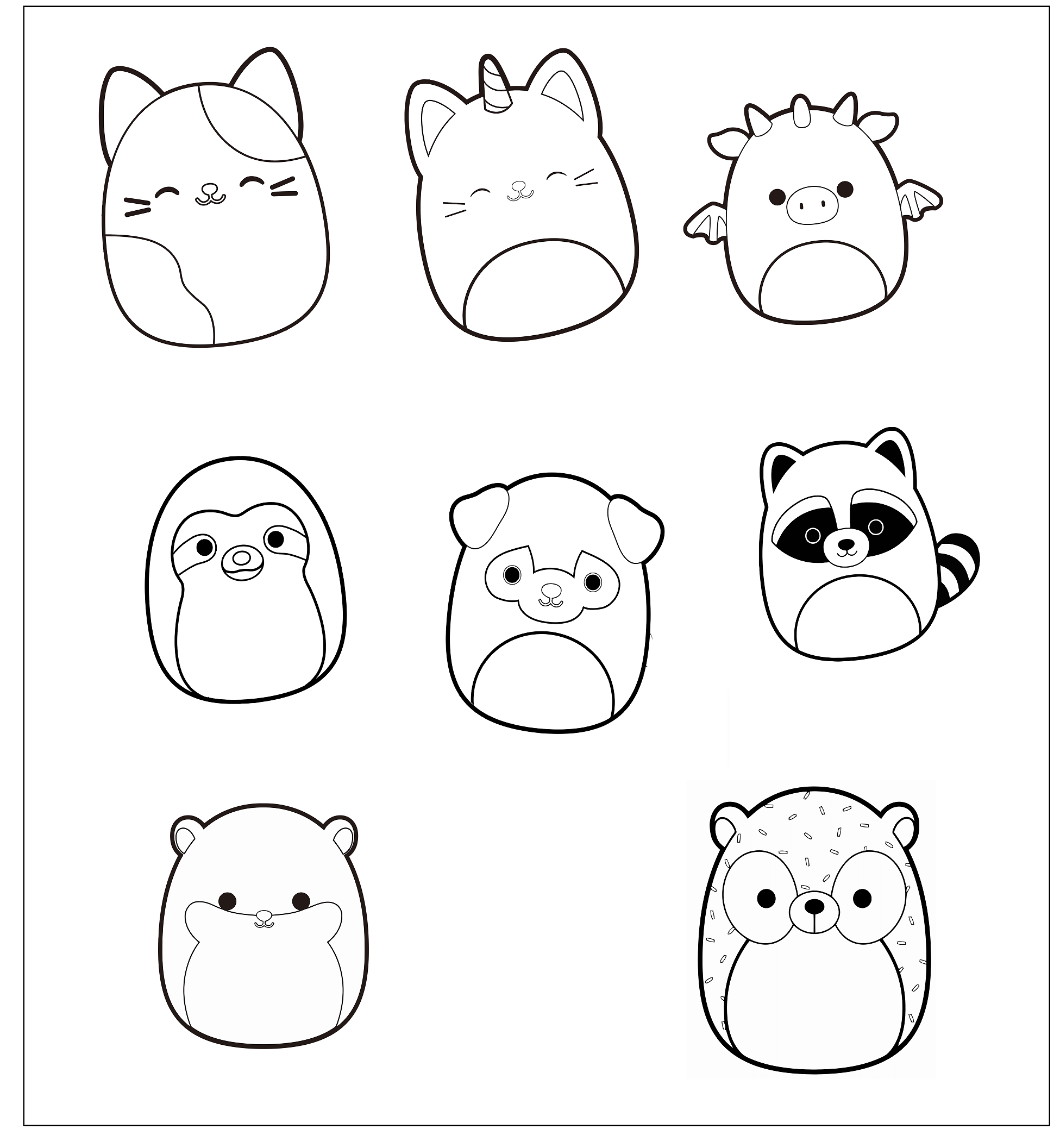 Printable Squishmallow   1 Coloring Page for kids.