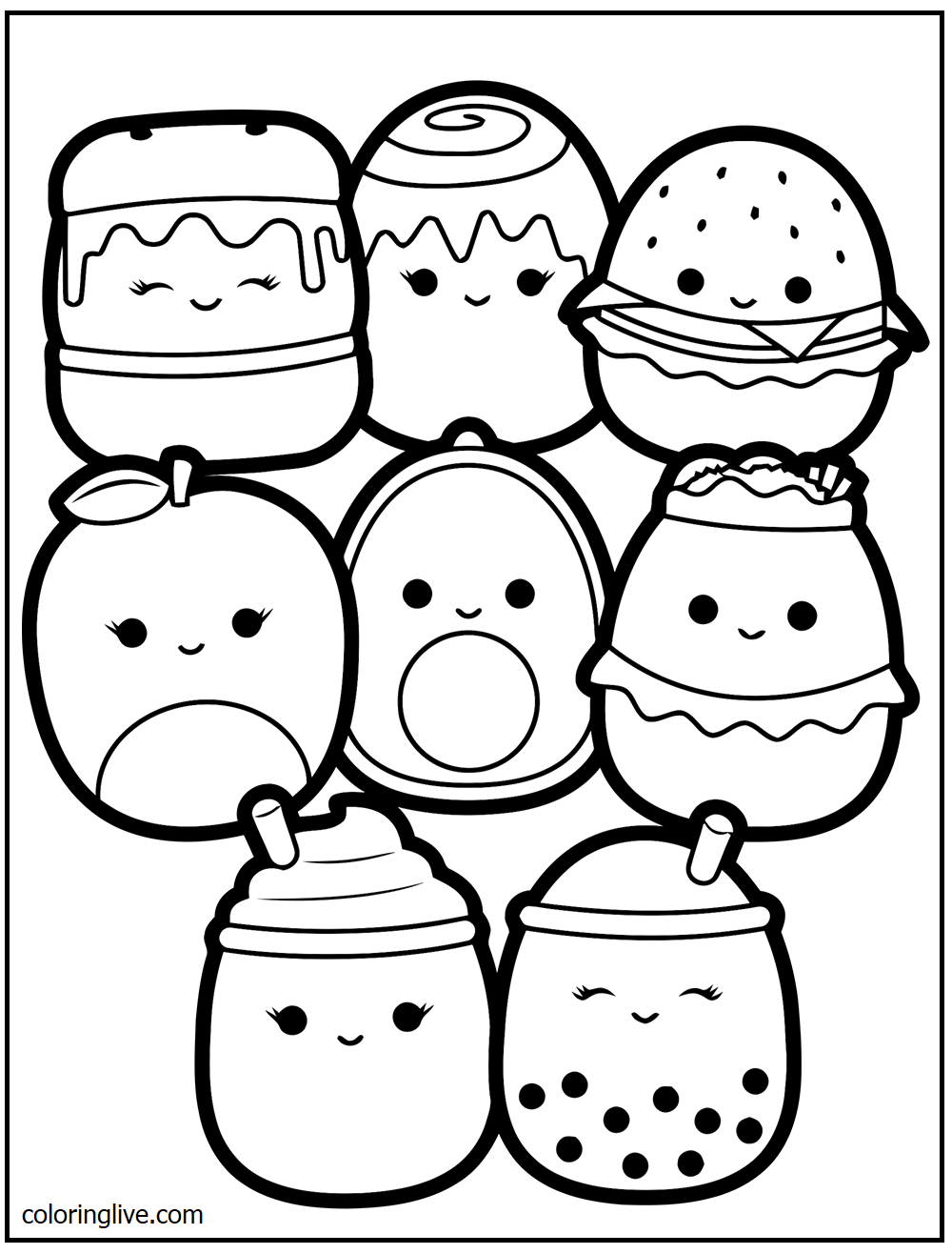 Printable Squishmallow   11 Coloring Page for kids.