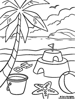 Printable Summer Coloring Page for kids.