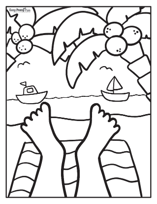 Printable Summer Coloring Page for kids.