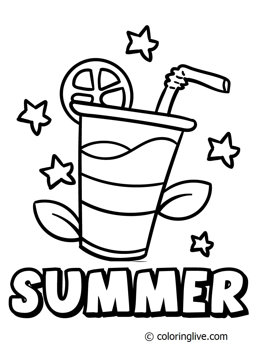 Printable Summer   3 Coloring Page for kids.