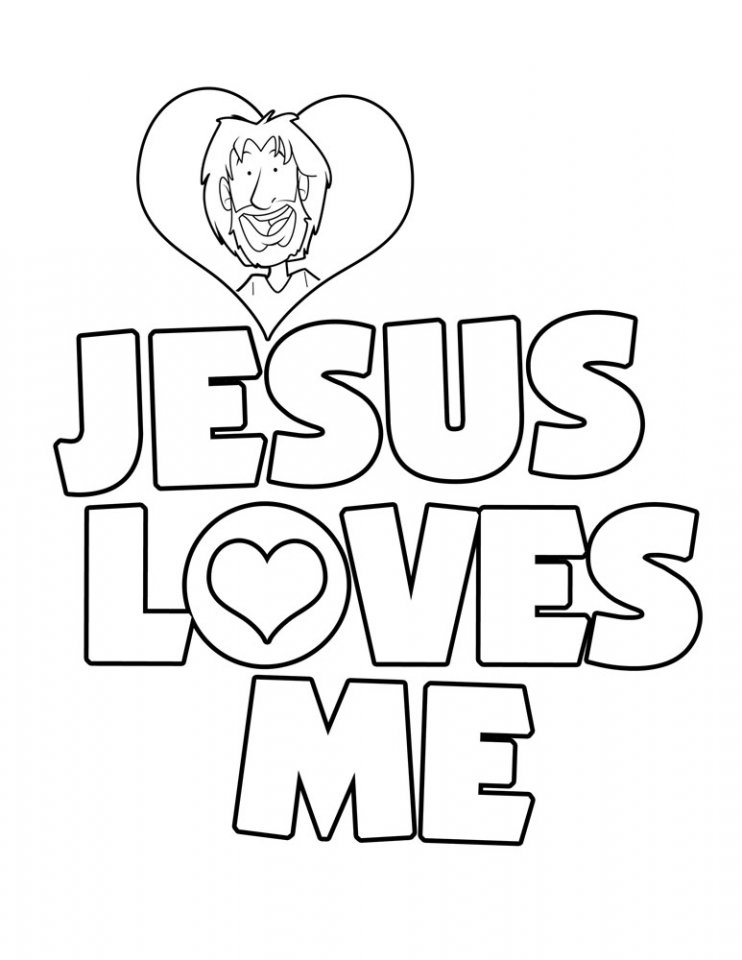 Printable Sunday Jesus Loves Me s Coloring Page for kids.