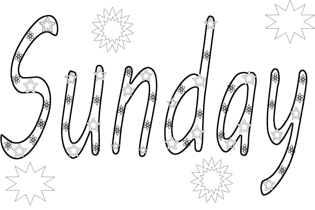 Printable Sunday and suns Coloring Page for kids.