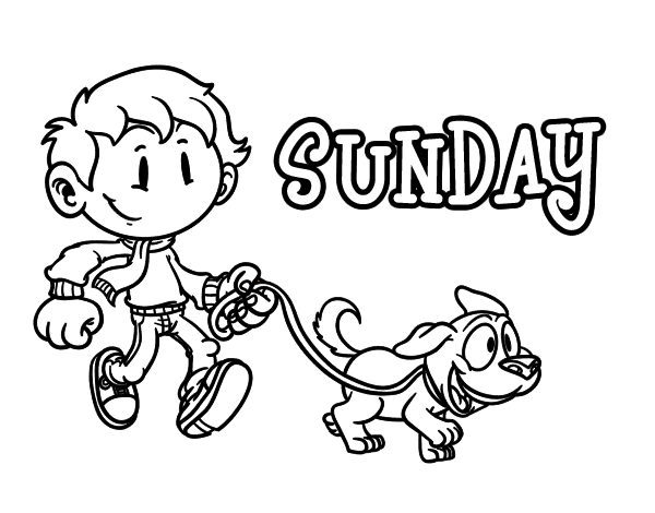 Printable Sunday Coloring Page for kids.