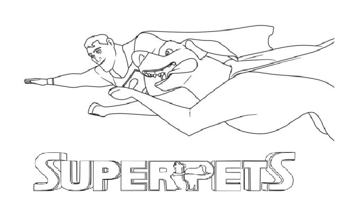Printable Superman and Krypto the Super Dog Coloring Page for kids.