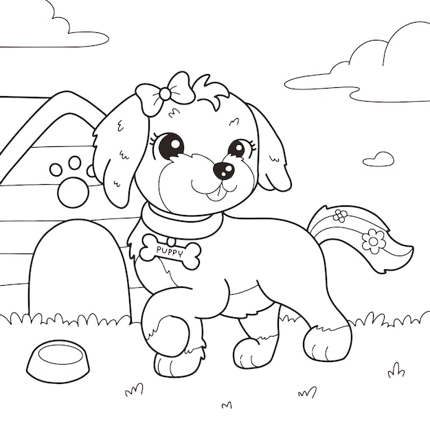 Printable Cockapoo puppy Coloring Page for kids.