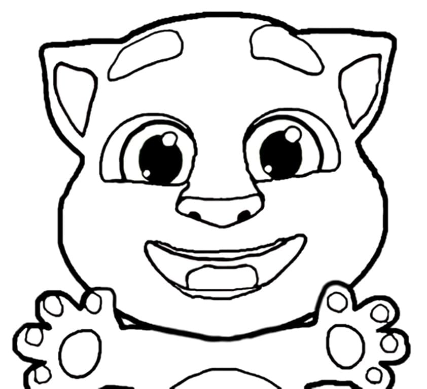 Printable Happy Talking Tom Coloring Page for kids.