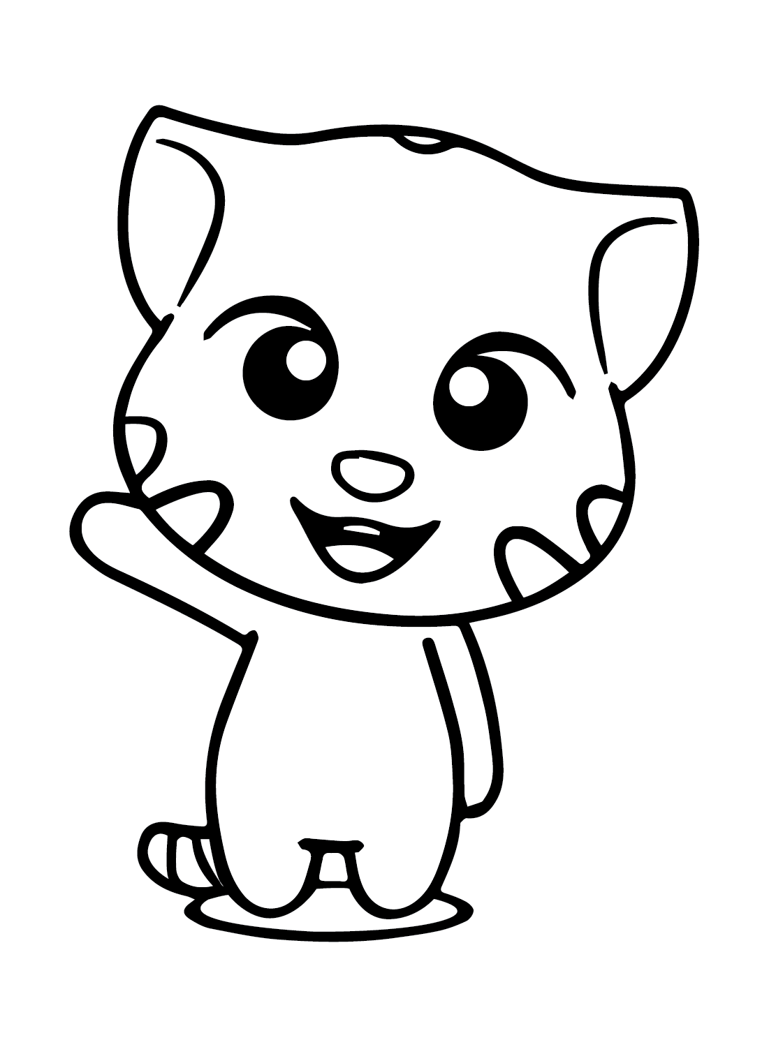 Printable Baby Talking Tom and Friends Coloring Page for kids.