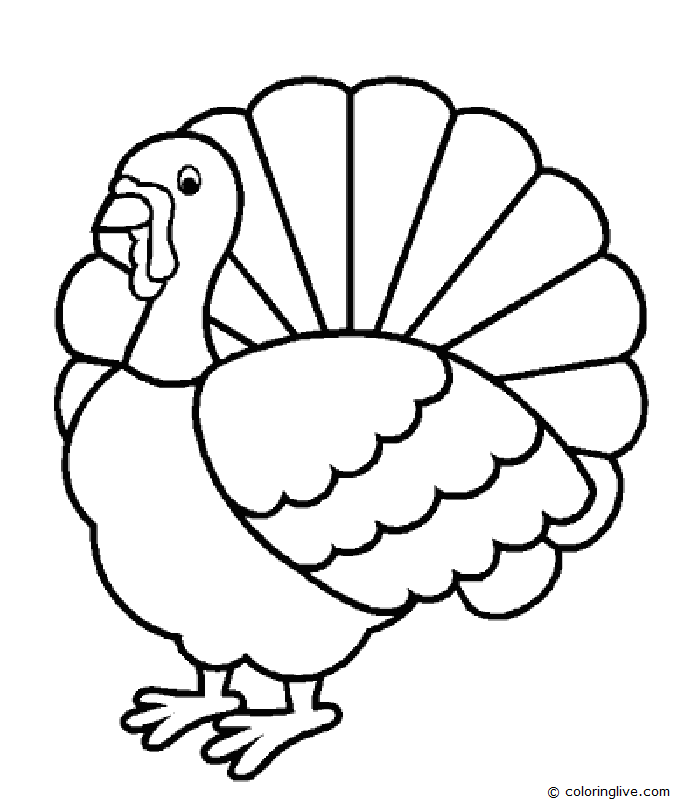 Printable Thanksgiving Turkey Coloring Page for kids.