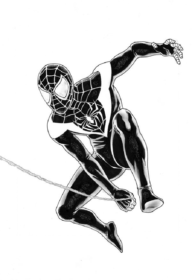 Ultimate Spiderman Miles Morales Coloring Pages 1