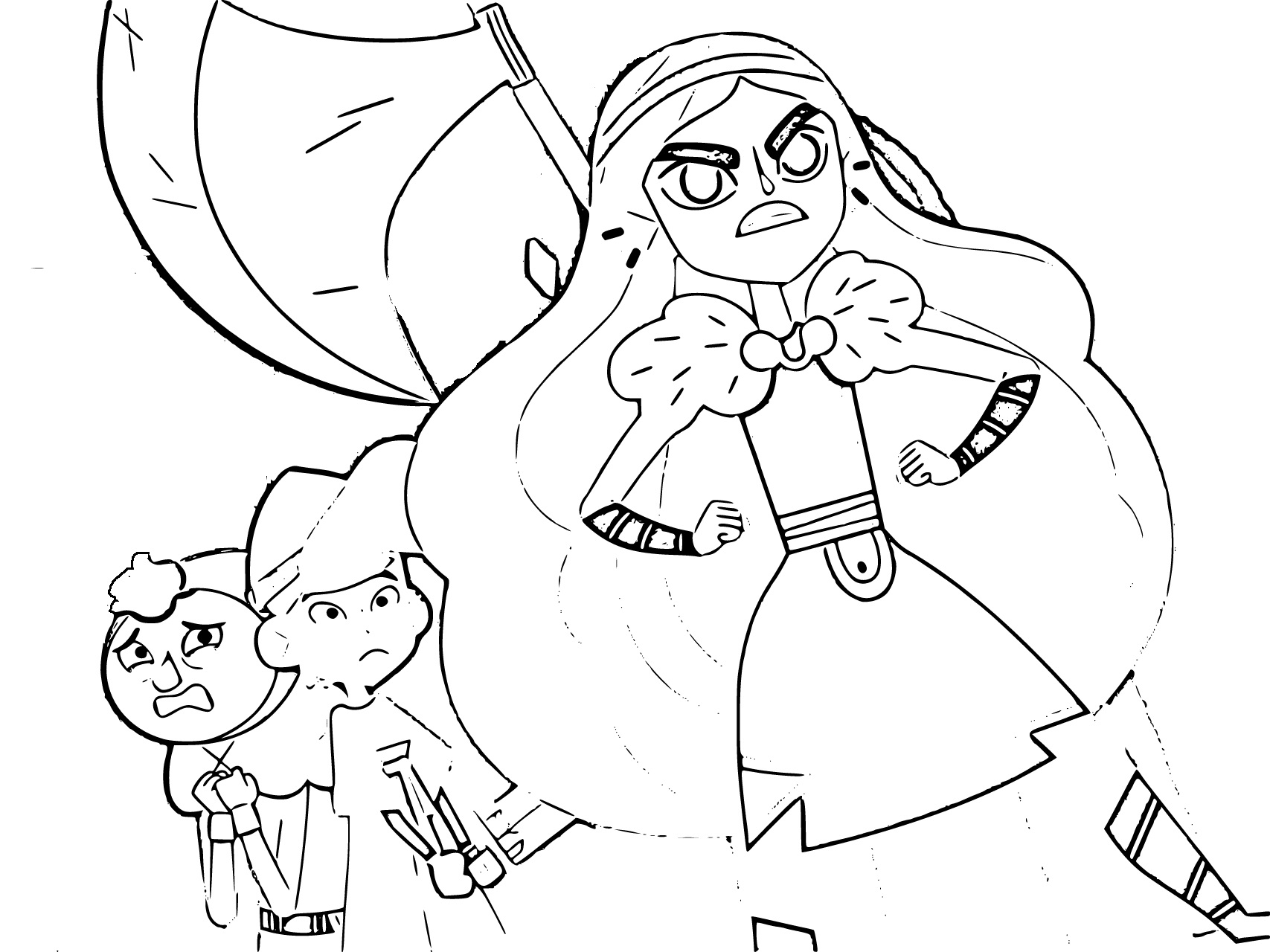 Printable Ylva is Angry! Coloring Page for kids.