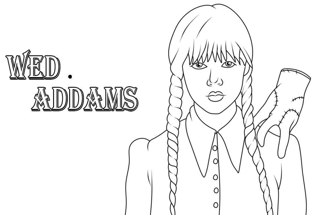 Wednesday Addams Coloring Pages 4