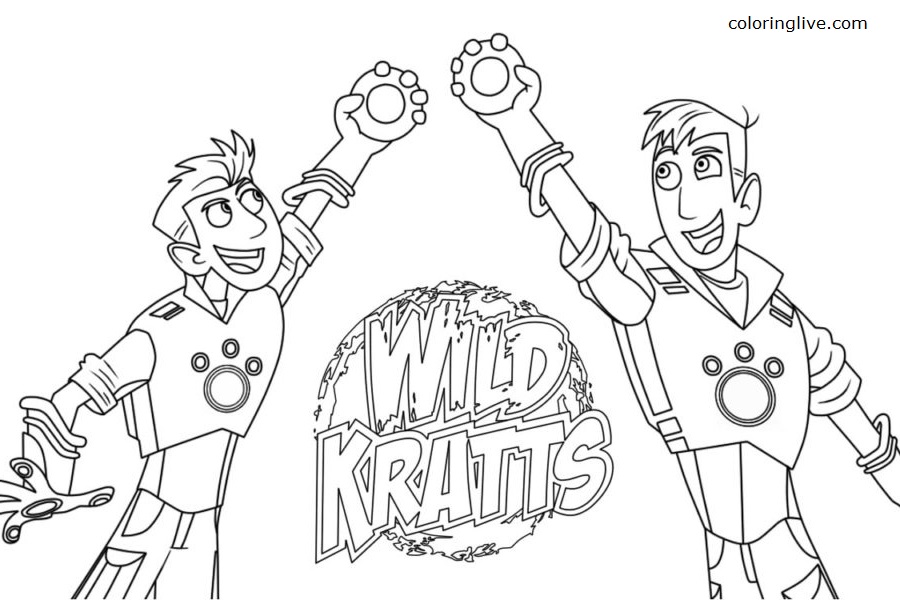 Printable Chris and Martin Kratts Coloring Page for kids.