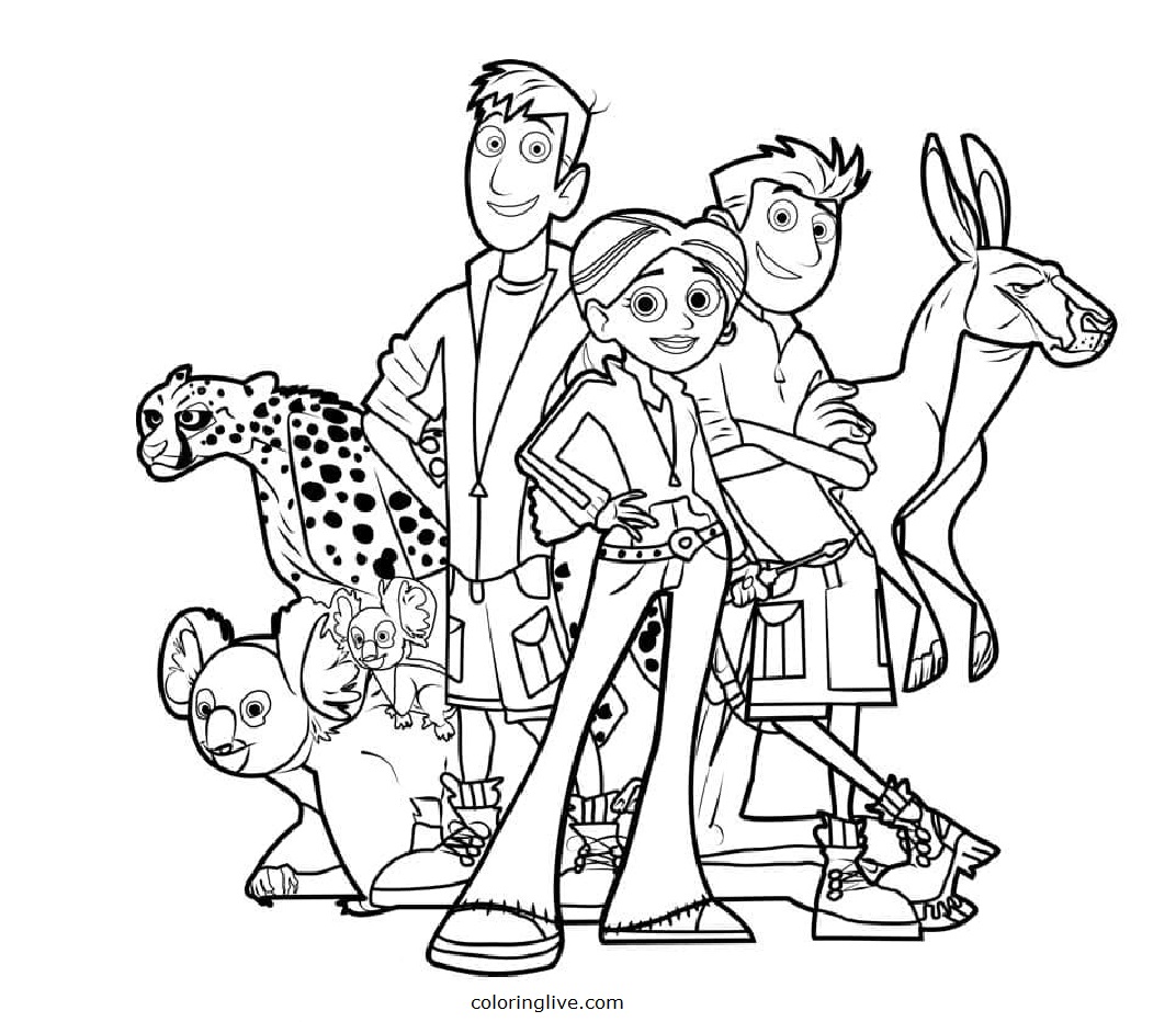 Printable Wild Kratts Coloring Page for kids.
