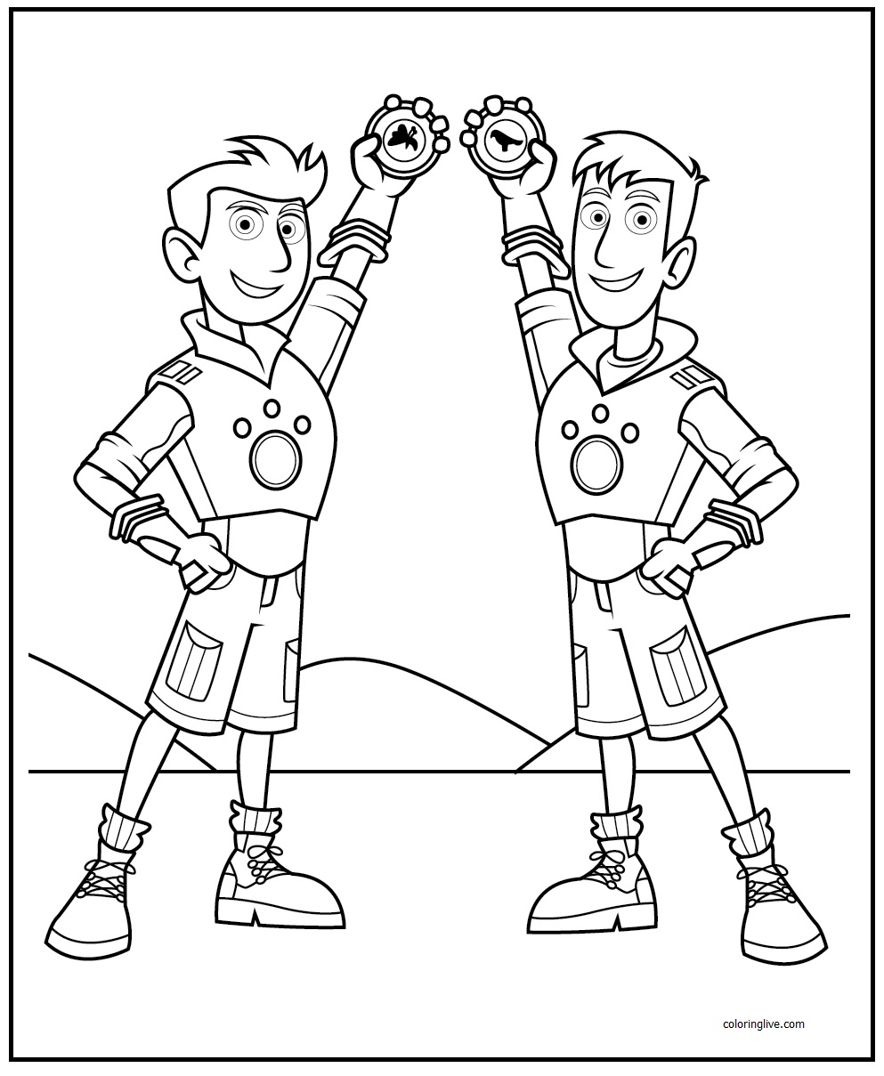 Printable Kratt Brothers Coloring Page for kids.