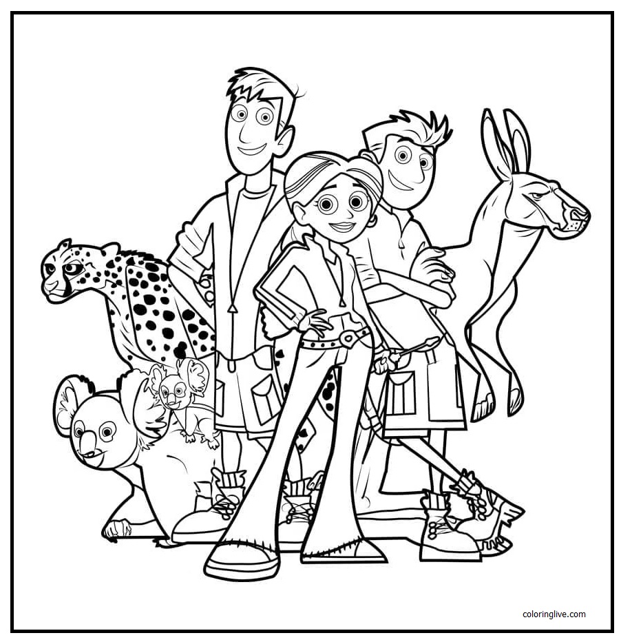 Printable Kratt Brothers Wild Kratts Coloring Page for kids.