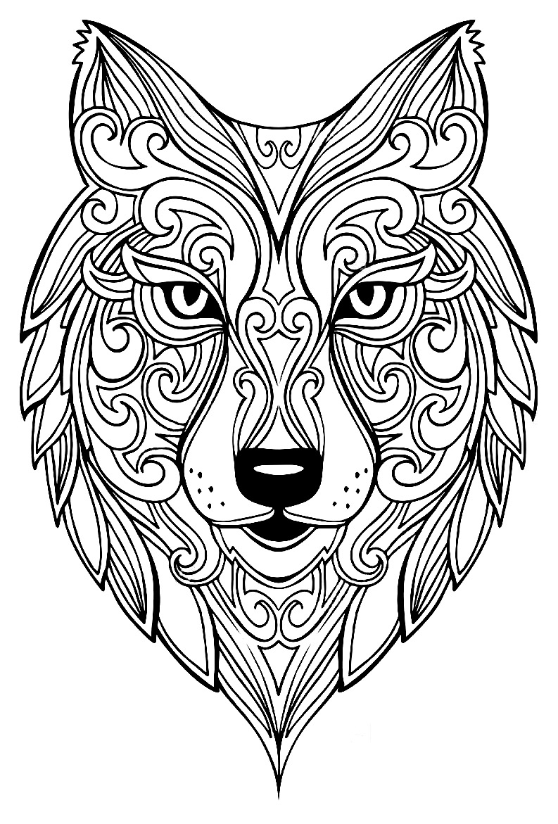 Wolf 2 - Wolves Adult Coloring Pages