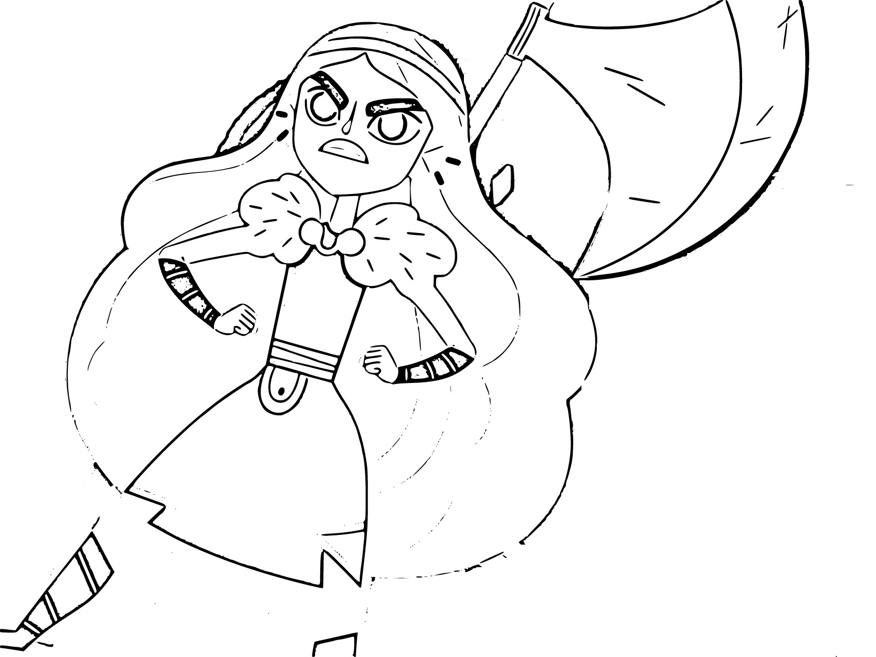 Printable Angry Ylva from Vikingskool Coloring Page for kids.