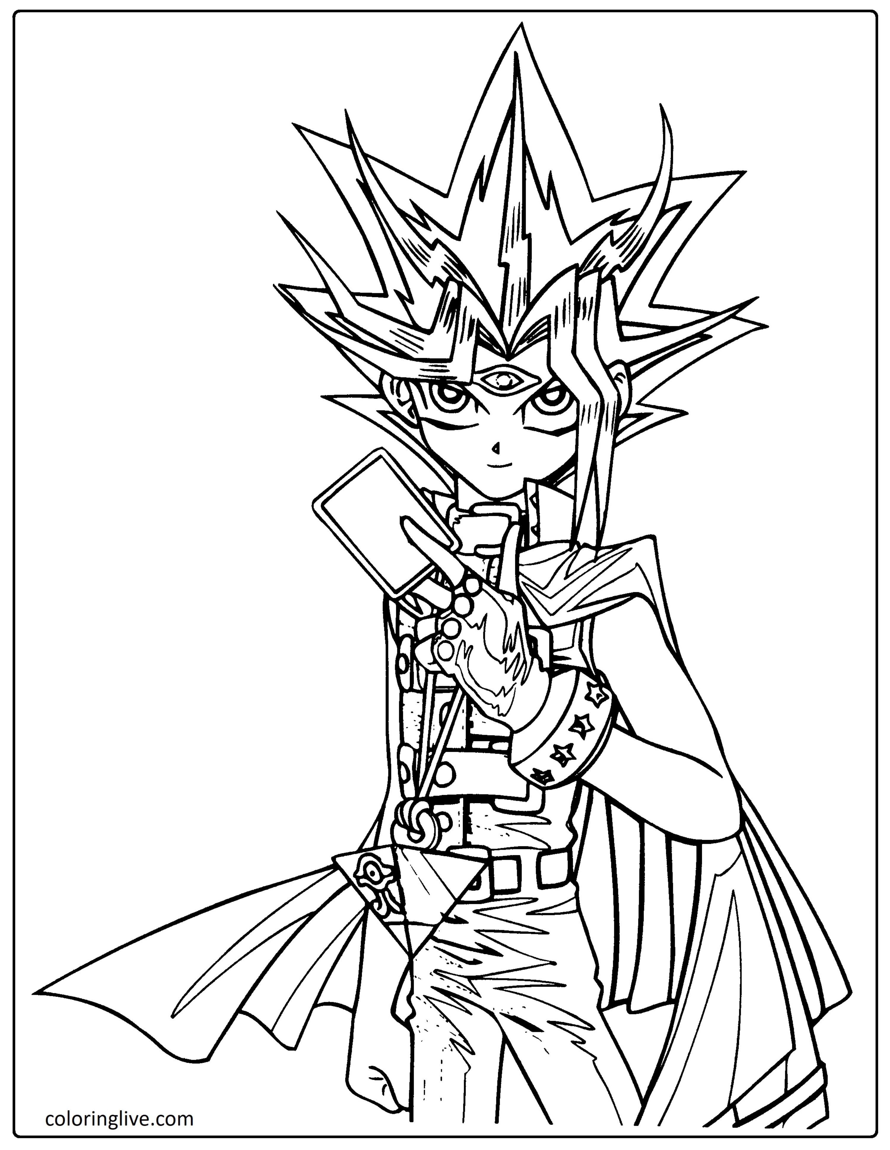 YuGiOH Outline Coloring Page (Yu Gi Oh) #998 | coloringlive.com